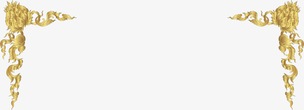 金色树藤框架免抠