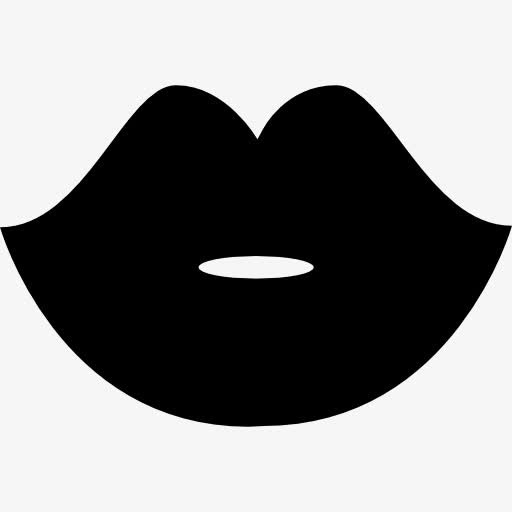 女人黑色的嘴唇形状图标免抠