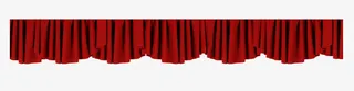 红色不整齐布帘帘头免抠