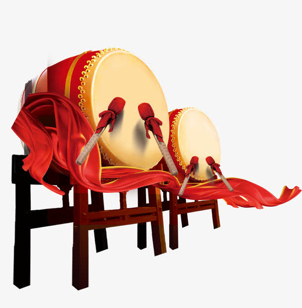 战鼓元素海报免抠