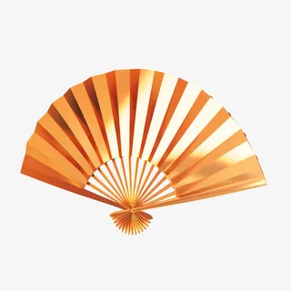 金色扇子立体,C4D免抠