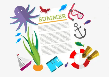 欢乐的夏天游泳派对免抠