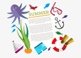 欢乐的夏天游泳派对免抠