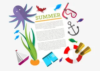 欢乐的夏天游泳派对免抠