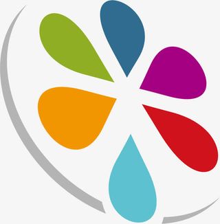 六色花几何图案免抠