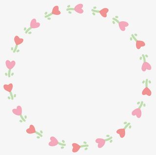 粉色美丽爱心花环免抠