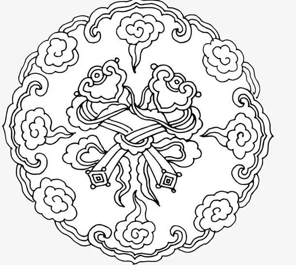 祥云花纹图腾免抠
