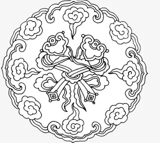 祥云花纹图腾免抠