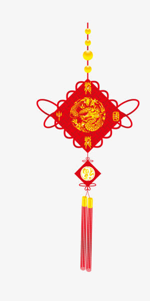 红色中国结装饰图免抠