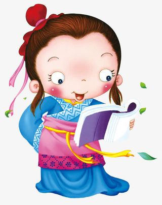 卡通读书古人免抠