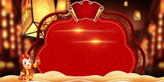 花灯鸡年新年节日背景高清