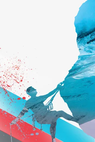 彩色剪影攀岩免抠