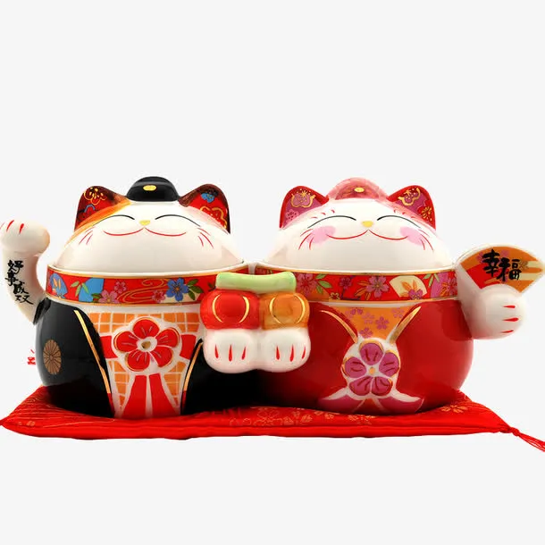 招财猫糖罐免抠