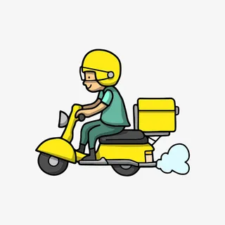 外卖小哥插画免抠