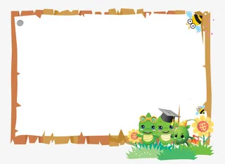 卡通毛毛虫边框免抠