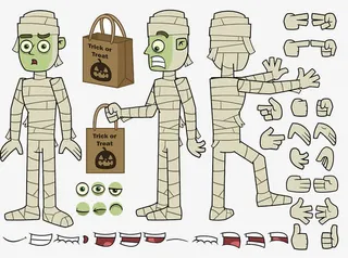 万圣节卡通木乃伊免抠