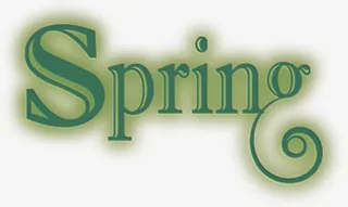 卡通春SPRING艺术字免抠