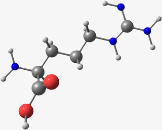黑色精氨酸分子形状素材免抠