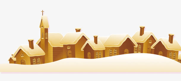雪地里的小屋免抠