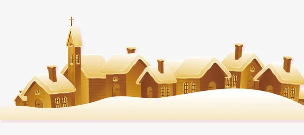 雪地里的小屋免抠