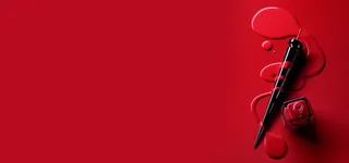 美甲促销红色简约banner高清