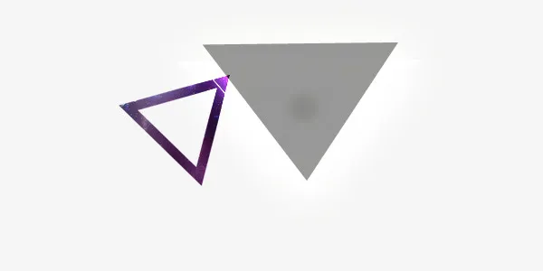 紫色酷炫发光三角形素材免抠