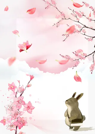 春天桃花节中国风背景素材高清