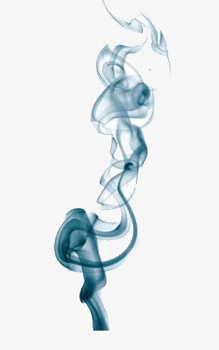 蓝色的墨水画免抠