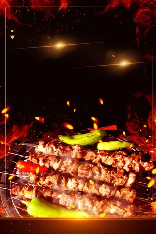美食烧烤撸串大排档背景高清