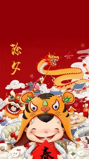 中国风喜庆红色H5图高清