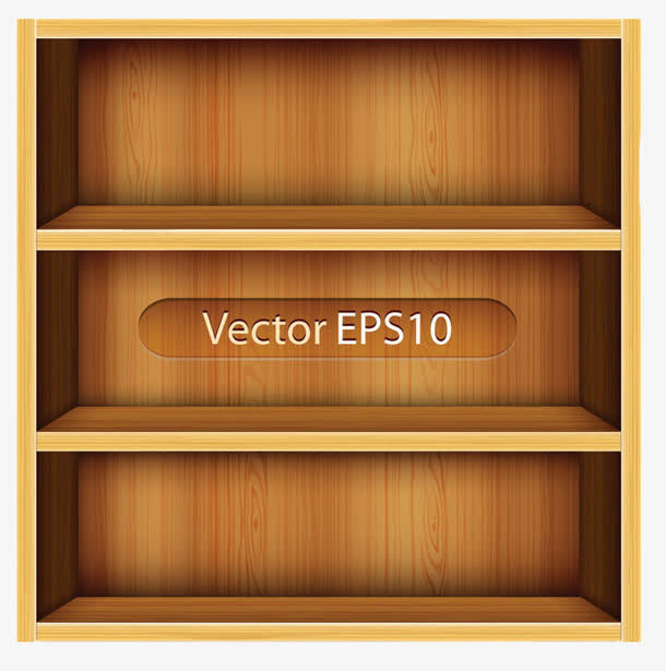 实木书架矢量素材免抠