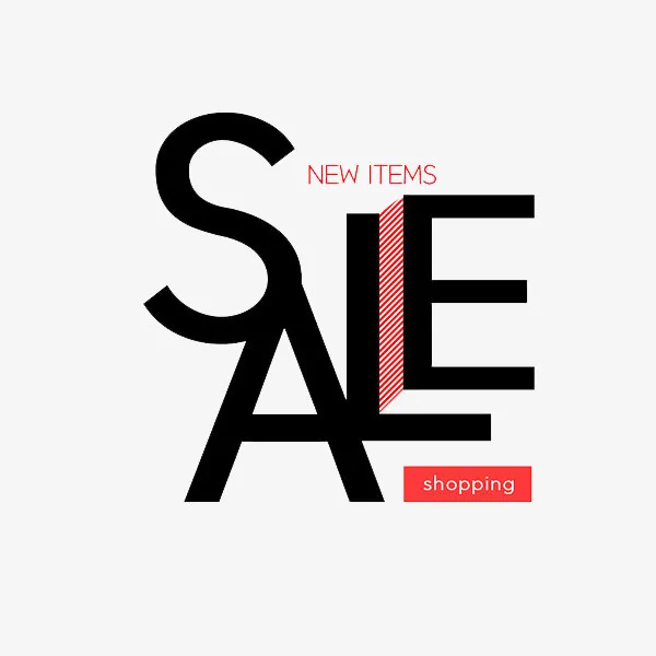 卡通黑色SALE免抠图免抠