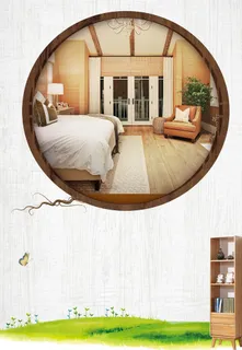 红木桌椅玄关海报背景素材高清