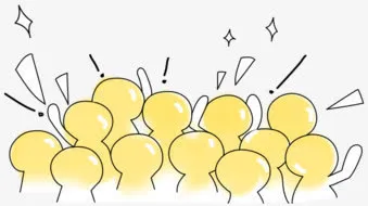 卡通手绘人群尖叫免抠