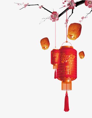 文艺清新花草海报设计装饰桃花和免抠