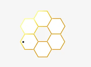 白底黄色边框蜂窝状背景图