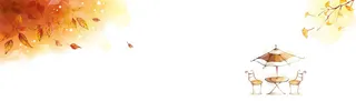 卡通手绘秋天落叶背景banner