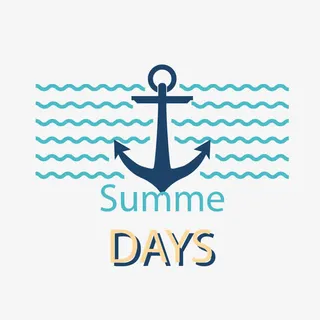 矢量船锚标签免抠