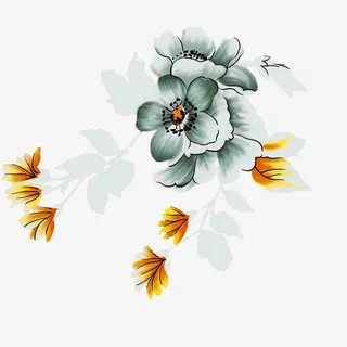 水墨画中国风桃花免抠