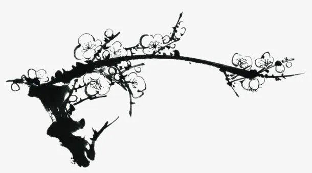 水墨梅花免抠