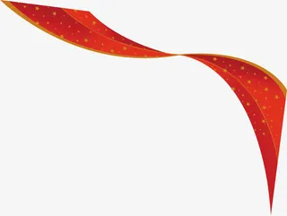 红色飘带活动页面免抠