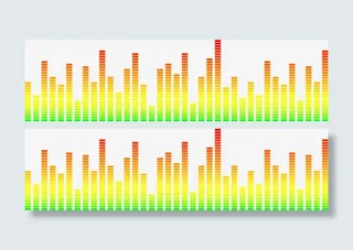 彩色声音波纹免抠