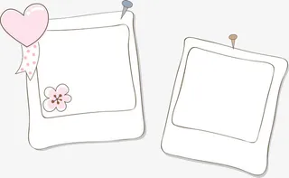 粉色爱心边框免抠