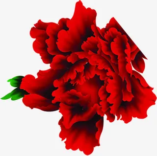 红色中国风牡丹展板装饰免抠