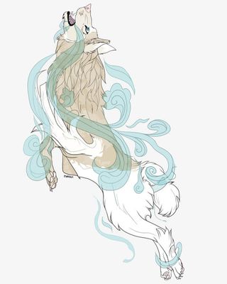 矢量手绘狼免抠