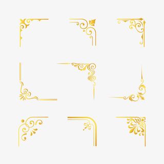 矢量欧式边角边框免抠