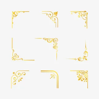 矢量欧式边角边框免抠