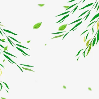 手绘卡通漂浮树叶免抠