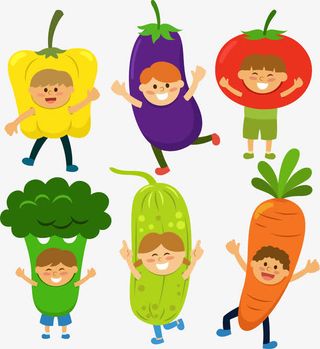 矢量手绘卡通蔬菜免抠