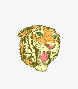 手绘老虎头免抠